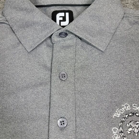 FootJoy Men's  Golf Shirt Polo Size M Logo Chest Light Gray Short Sleeve - Picture 5 of 14